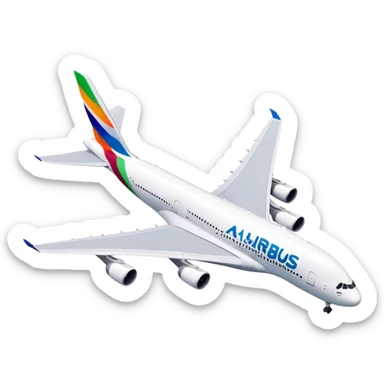 Airbus A380 - Airbus (Model Year: 2021) (Iconic colour: White with colorful tail) sticker