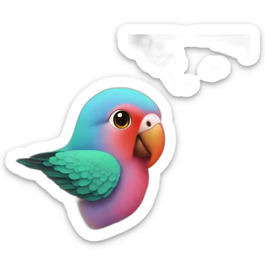 lovebird on human shoulder sticker