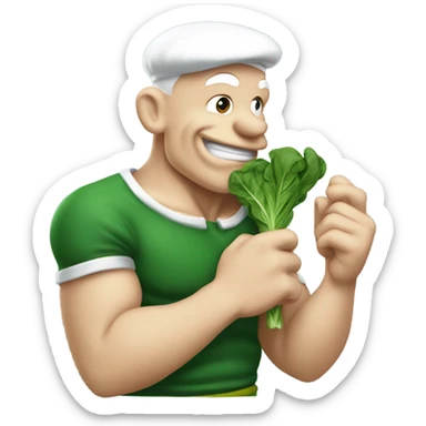 Popeye eating spinach sticker