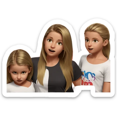 blonde girl with boys in shirt sticker