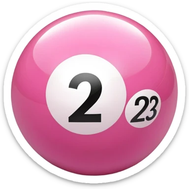 pink billiard ball with the number 23 sticker