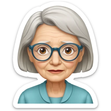 elderly woman with glasses sticker
