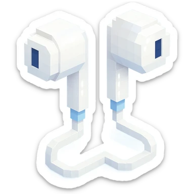 white EarPods headphones with a matte finish with a subtle glow sticker