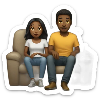 watching movies together sticker