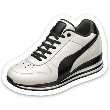 3D Apple-style emoji of a sneaker pressing on the ground, leaving a clear shoe print under it. Rounded, glossy, smooth, soft shadows, white background.

 sticker
