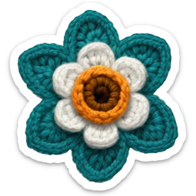 Crochet flower sticker