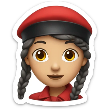girl with red beret sticker