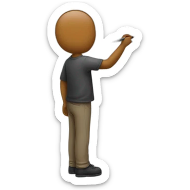 Man writing on a marker board sticker