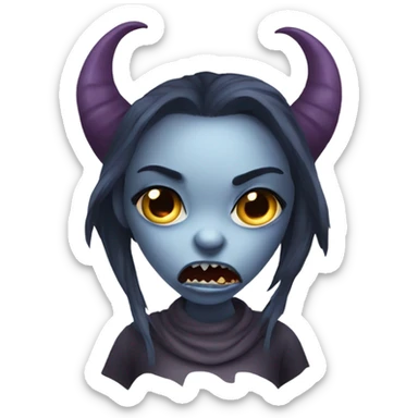 Scary demon girl sticker