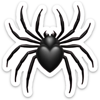 Black heart with light pink spiderweb pattern sticker