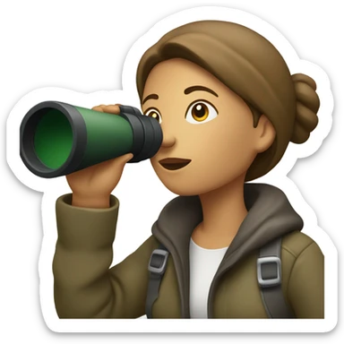 Woman looking in binoculars  sticker