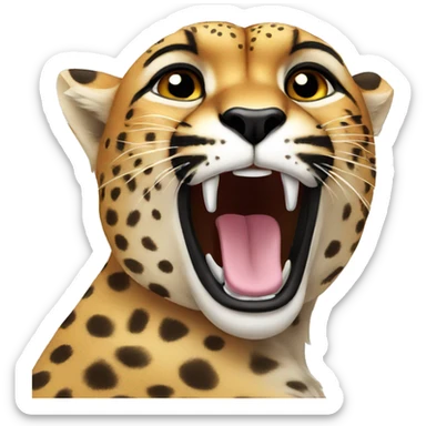 Cheetah blowing a kiss sticker