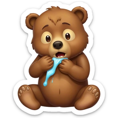 vomiting bear sticker