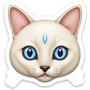 White Siamese cat cross eyed sticker
