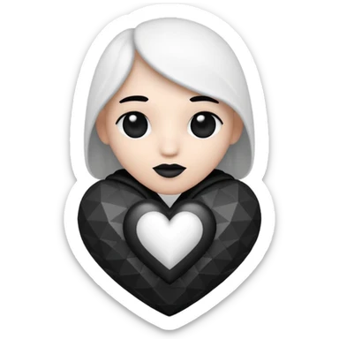 can you make an amongus charter made out of white and black hearts sticker