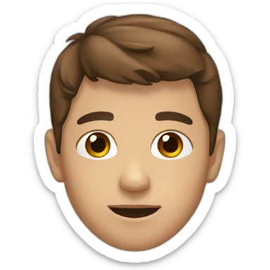 A 19 years old kid with cut brown hair sticker