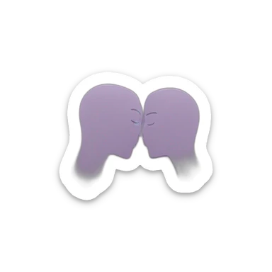 Two people kissing each other.   sticker