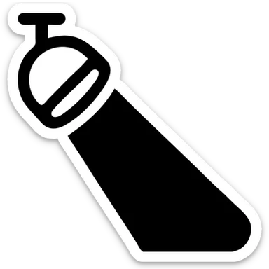 Minimal spotlight logo: small circular fixture on the upper left emitting a single filled wedge of light angled 15 degrees downward, monoline outline for the fixture, filled beam in solid emerald green, white 1-to-1 canvas, clean vector design, no text, no background clutter
 sticker