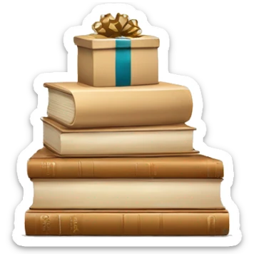 a stack of beautiful beige books with a gift sticker