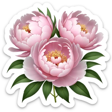 Bouquet of pale pink peonies sticker