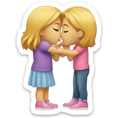 Two girls kissing sticker