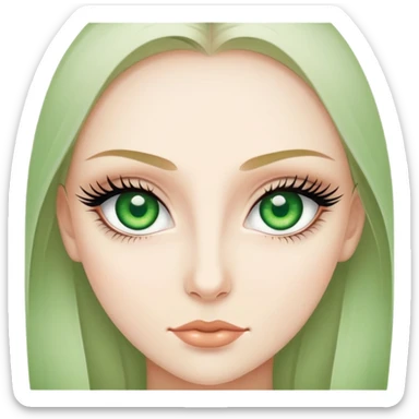 Green eyes with long lashes  sticker