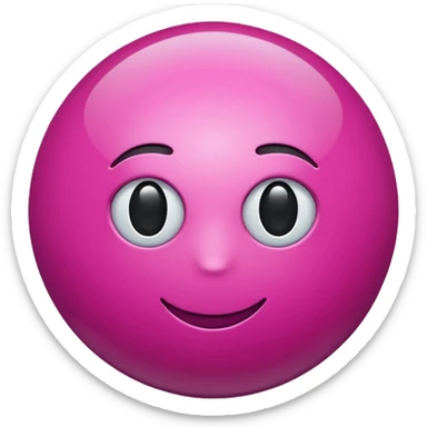 magenta color sphere. Negative : Emoji. sticker
