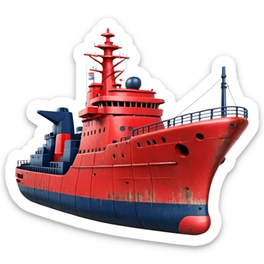 red navy ship sticker