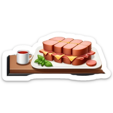  SPAM meat paris cafe city landscape  sticker
