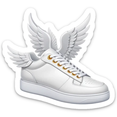 white sneakers with white wings sticker