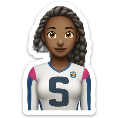 A girl playing volleyball lighter skin tone sticker