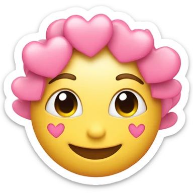 Smiling face with pink hearts sticker