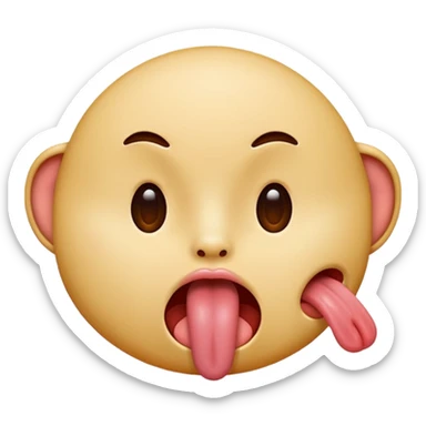 face sticking out tongue as if licking something sticker