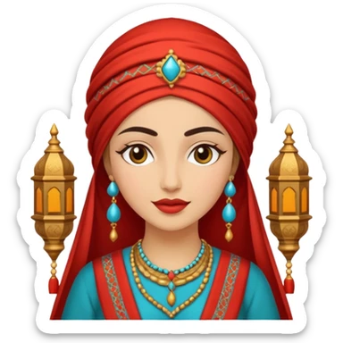 woman in moroccan culture style sticker