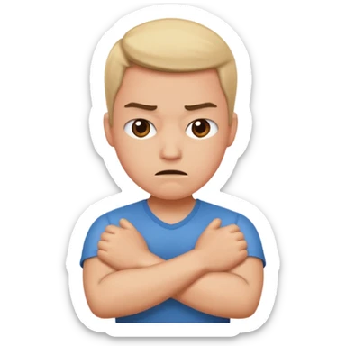frustrated with arms crossed sticker