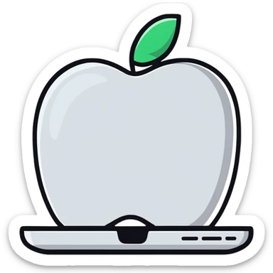 face on an Apple laptop sticker