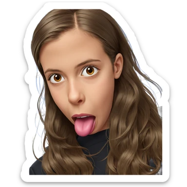girl with tongue out window sticker