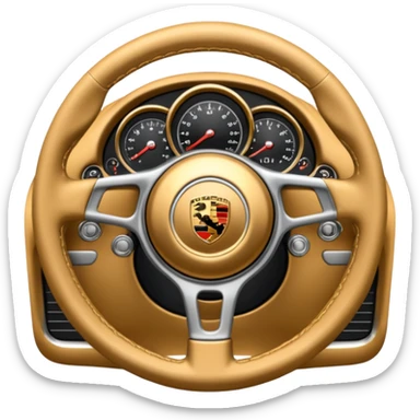 Volant Porsche doré sticker