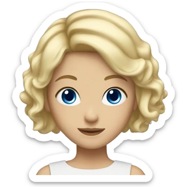Blonde girl with short hair and blue eyes sticker