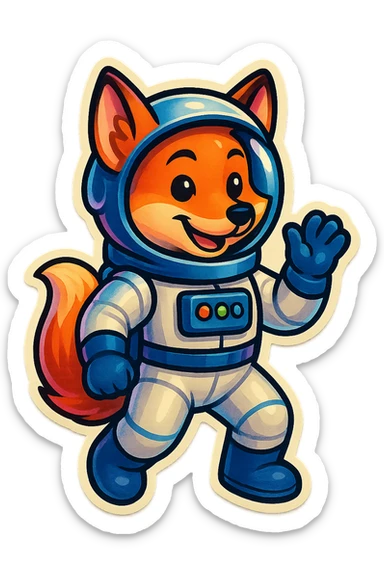 fox asstronaut sticker
