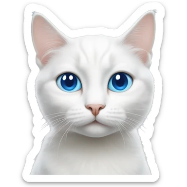 cross-eyed white cat with blue eyes sticker