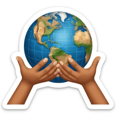 world at fingertips sticker