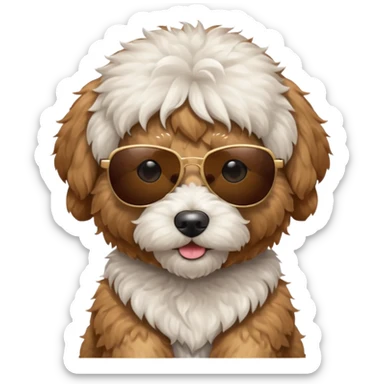 Mini goldendoodle wearing sunglasses sticker