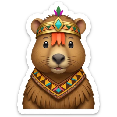 Capybara with inca cloth sticker