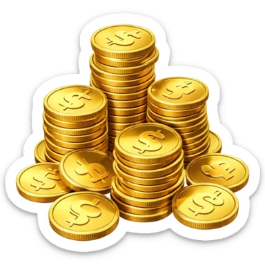 A pile of gold coins sticker