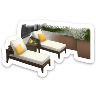 Private balcony with lounge couch sticker
