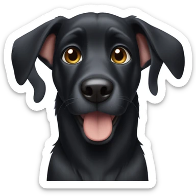 Black dog with big ears sticker