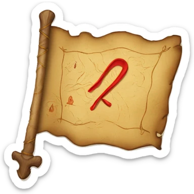 Treasure map with a red X sticker
