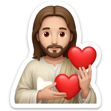 jesus holding a heart emoji sticker