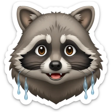 
the raccoon is crying sticker